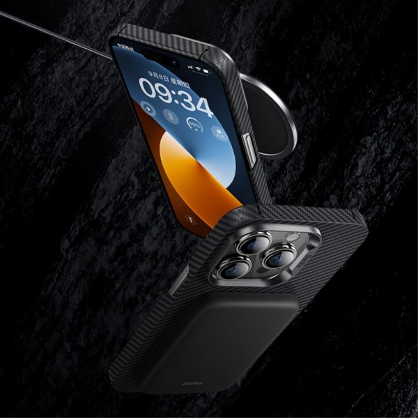 iPhone 14 Pro Cover Kevlar MagSafe Sort