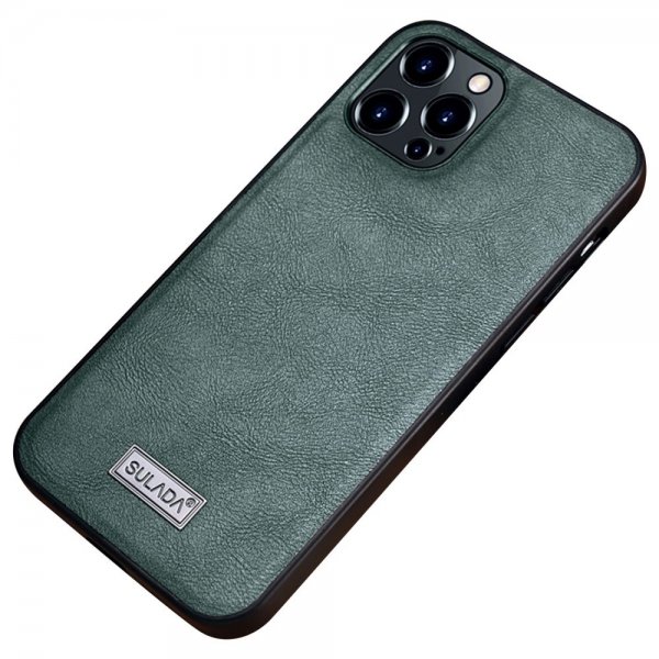 iPhone 14 Pro Cover Lædertekstur Grøn