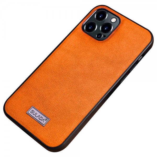 iPhone 14 Pro Cover Lædertekstur Orange