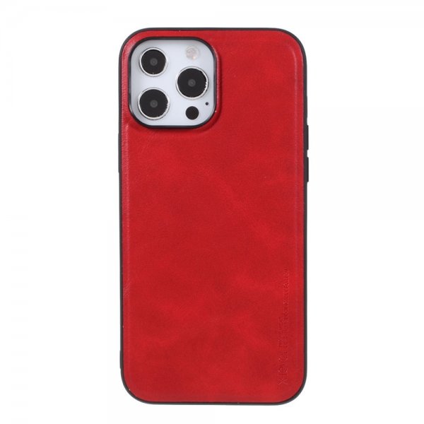 iPhone 14 Pro Cover Lædertekstur Rød