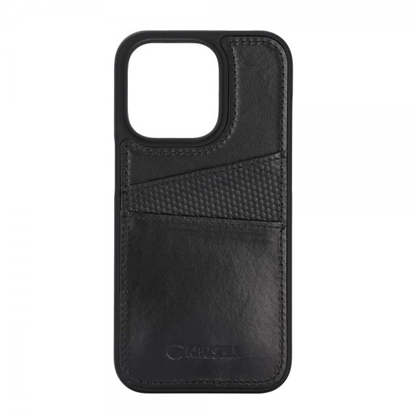 iPhone 14 Pro Cover Leather CardCover Sort