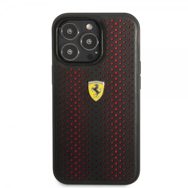 iPhone 14 Pro Cover Logo Perforeret Rød