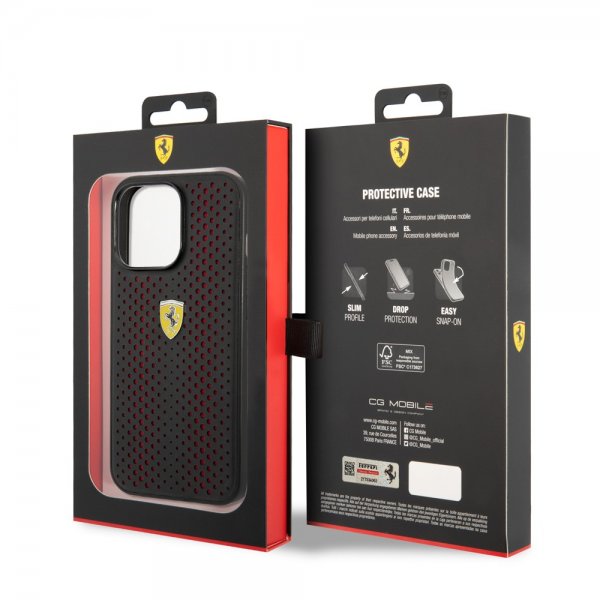 iPhone 14 Pro Cover Logo Perforeret Rød