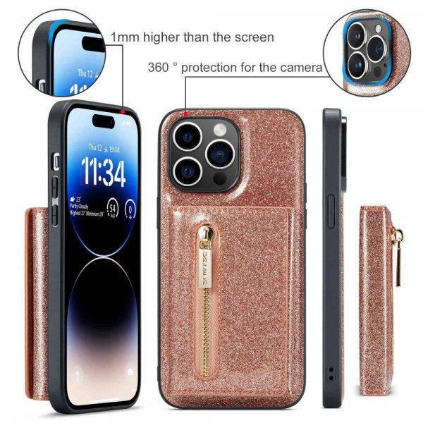 iPhone 14 Pro Cover M3 Series Aftageligt Kortholder Guld