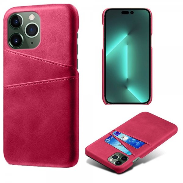 iPhone 14 Pro Cover Kortholder til to kort Magenta