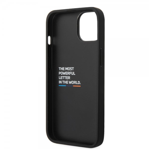 iPhone 14 Cover Carbon Effect Printed Logo Sort