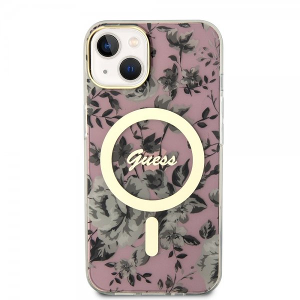 iPhone 14 Cover Flower MagSafe Lyserød