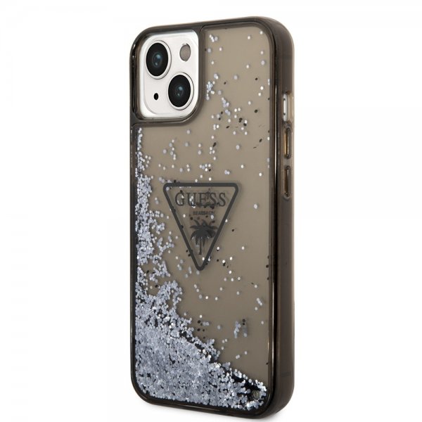 iPhone 14 Cover Liquid Glitter Translucent Sort
