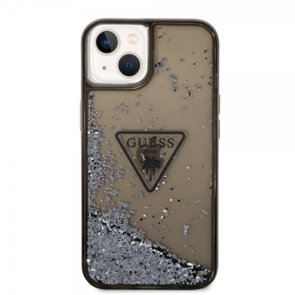 iPhone 14 Cover Liquid Glitter Translucent Sort