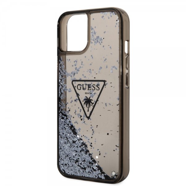 iPhone 14 Cover Liquid Glitter Translucent Sort