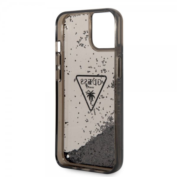 iPhone 14 Cover Liquid Glitter Translucent Sort