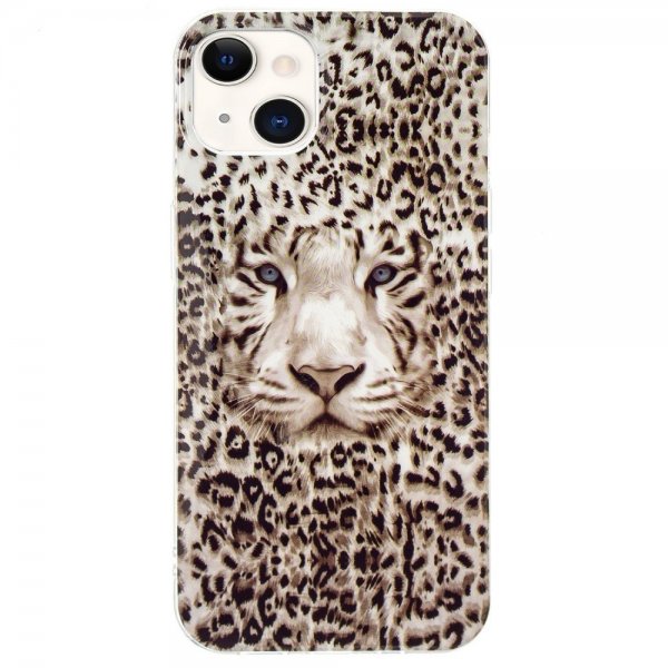 iPhone 14 Cover Motiv Hvid Tiger