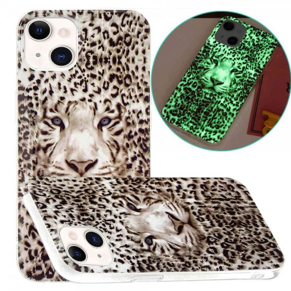 iPhone 14 Cover Motiv Hvid Tiger