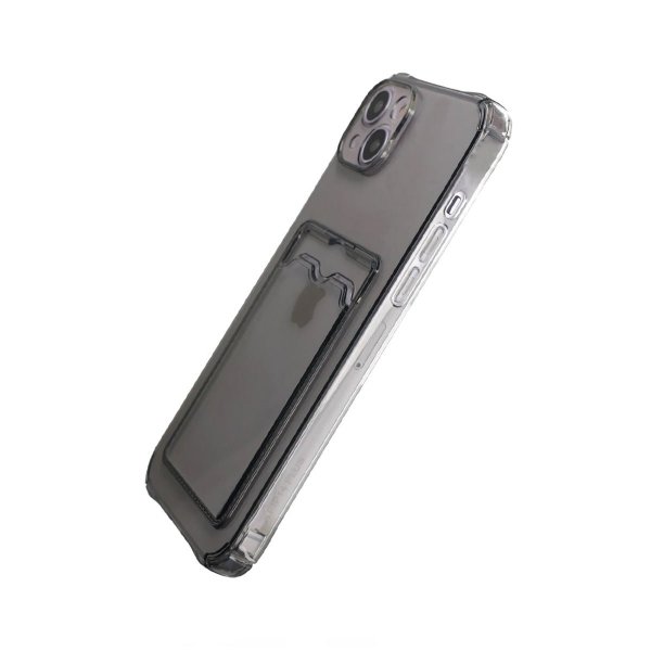 iPhone 14 Cover Kortholder Stødabsorberende Sort