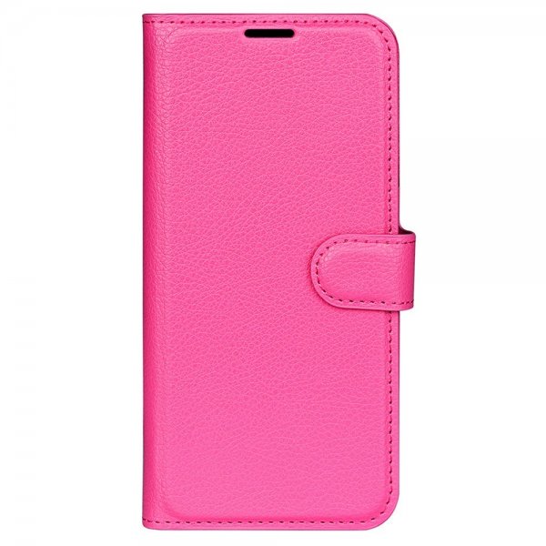 iPhone 15 Plus Etui Litchi Magenta