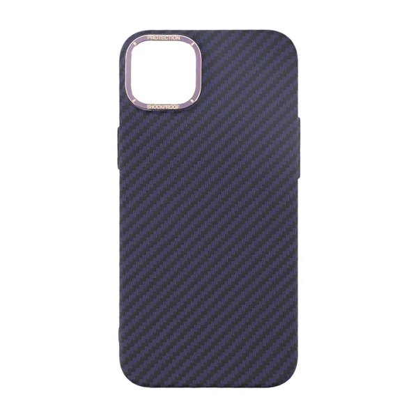 iPhone 15 Plus Cover Kulfibermønster Lilla