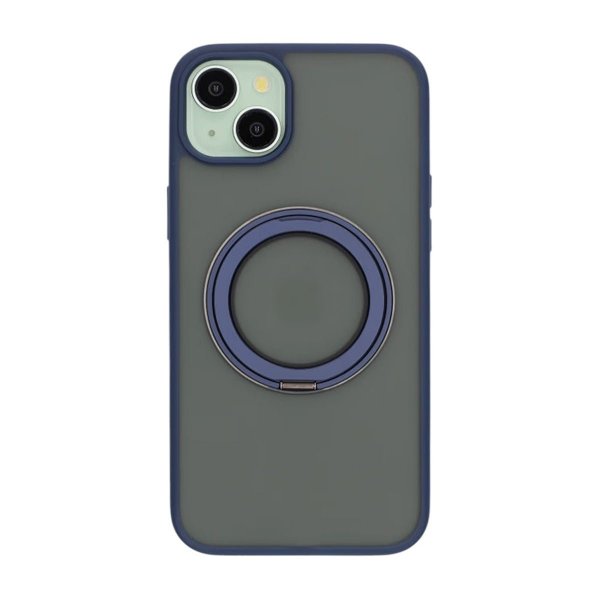 iPhone 15 Plus Cover Roterbart Stativ Blå