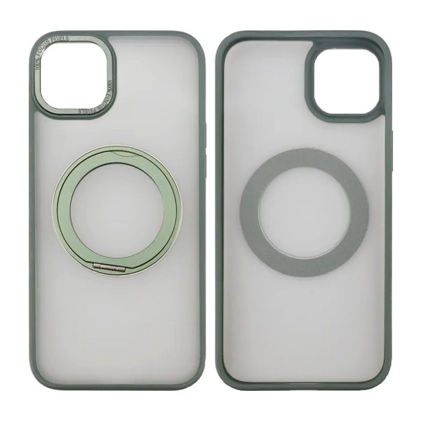 iPhone 15 Plus Cover Roterbart Stativ Grøn