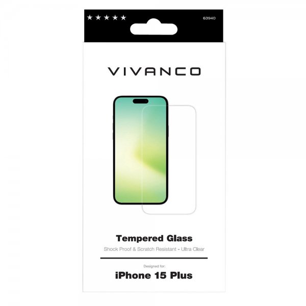 iPhone 15 Plus Skærmbeskytter Hærdet Glas