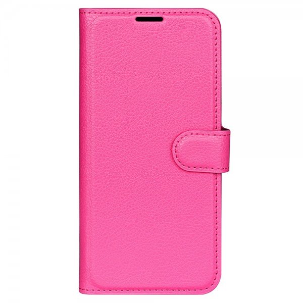iPhone 15 Pro Etui Litchi Magenta
