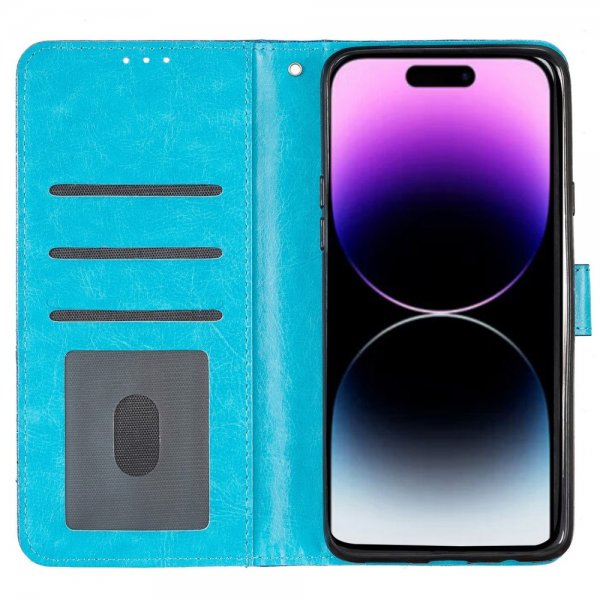 iPhone 15 Pro Max Etui Glitter Blå