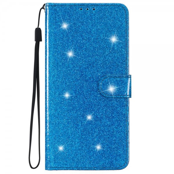 iPhone 15 Pro Max Etui Glitter Blå