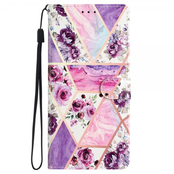 iPhone 15 Pro Max Etui Motiv Lilla Blomster