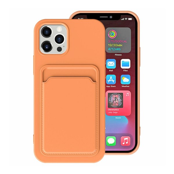 iPhone 15 Pro Max Cover Kortholder Orange