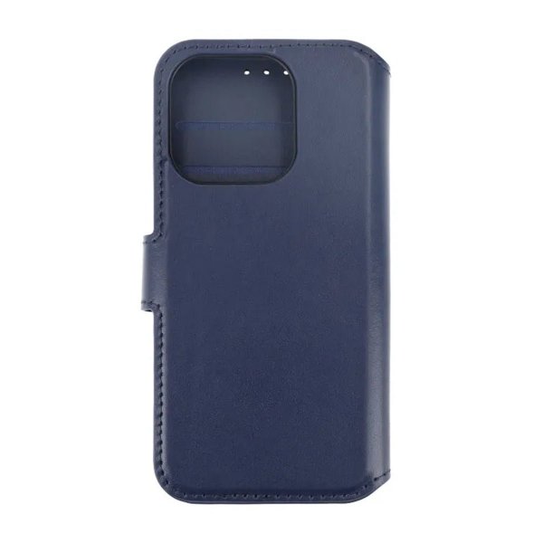 iPhone 15 Pro Max Etui Ægte Læder Blå