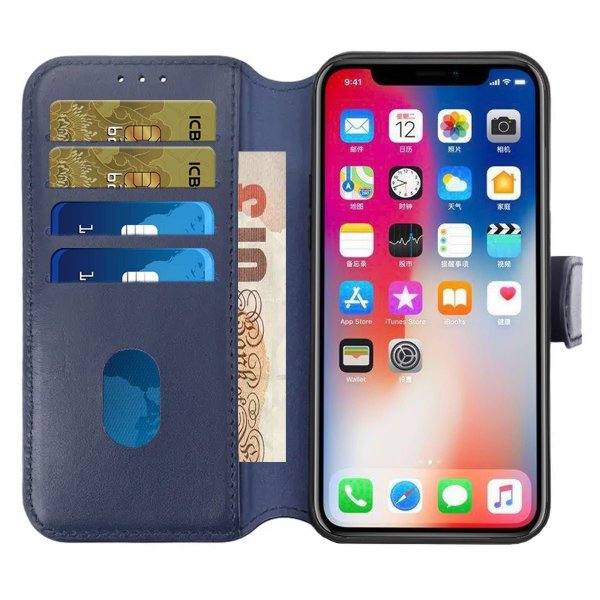 iPhone 15 Pro Max Etui Ægte Læder Blå