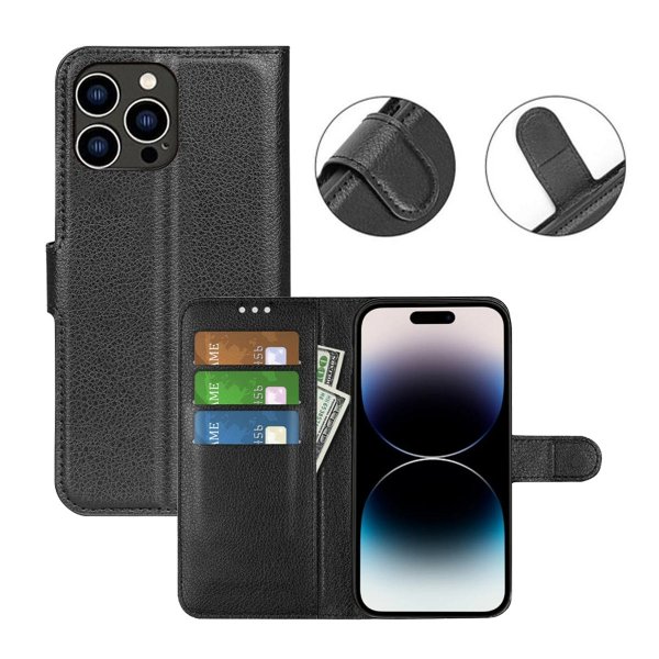 iPhone 15 Pro Max Etui med Stativ Sort