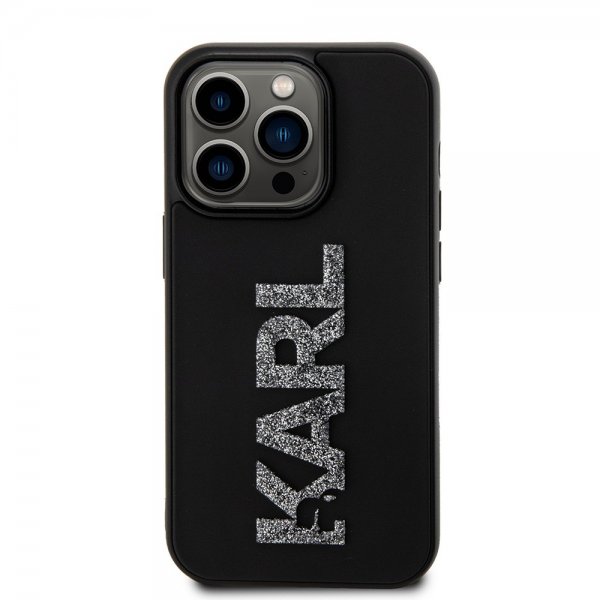 iPhone 15 Pro Max Cover 3D Rubber Karl Sort
