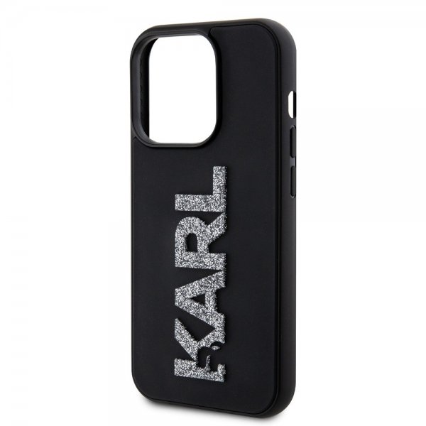 iPhone 15 Pro Max Cover 3D Rubber Karl Sort