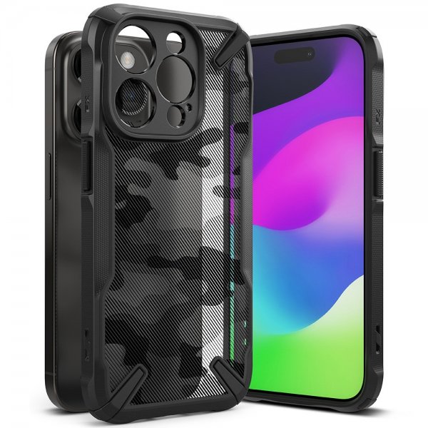 iPhone 15 Pro Max Cover Fusion X Design Camo Black