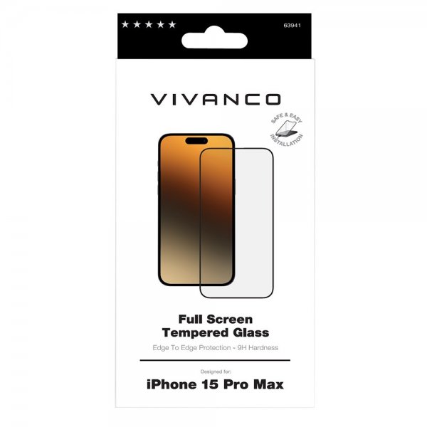iPhone 15 Pro Max Skærmbeskytter Full Screen