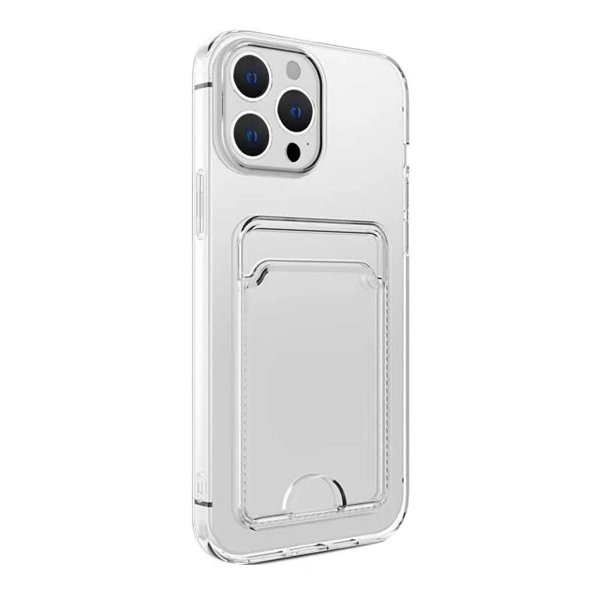 iPhone 15 Pro Max Cover Kortholder Stødabsorberende Transparent