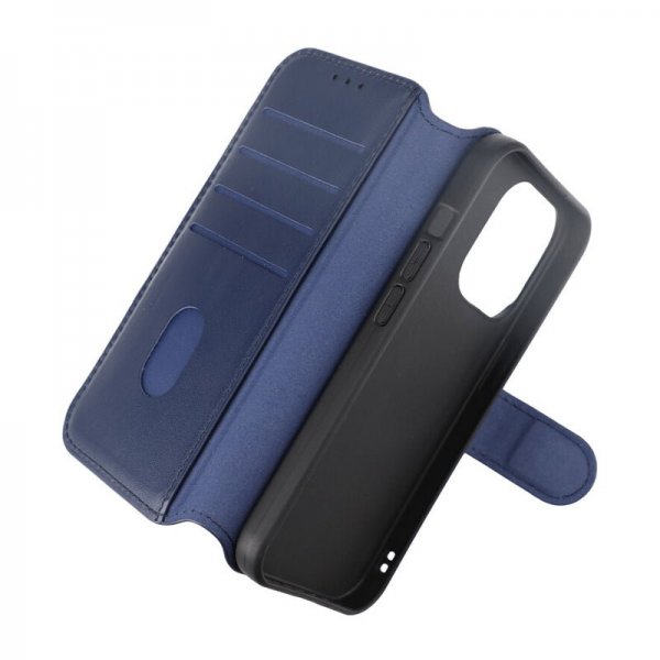 iPhone 15 Pro Etui Ægte Læder Blå