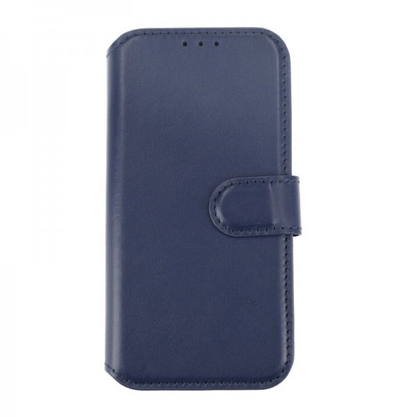 iPhone 15 Pro Etui Ægte Læder Blå