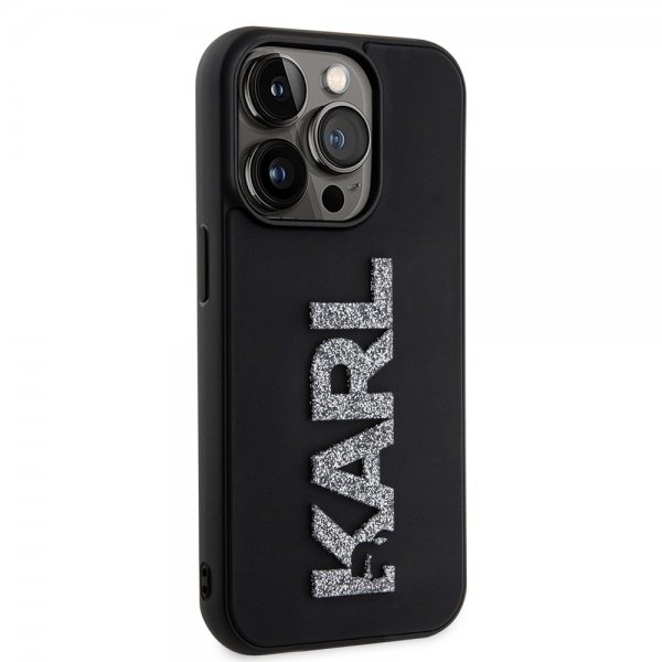 iPhone 15 Pro Cover 3D Rubber Karl Sort