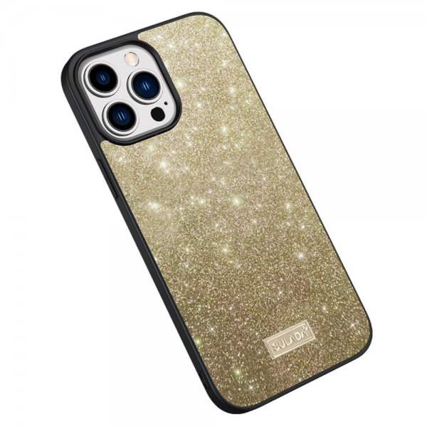 iPhone 15 Pro Cover Glitter Guld