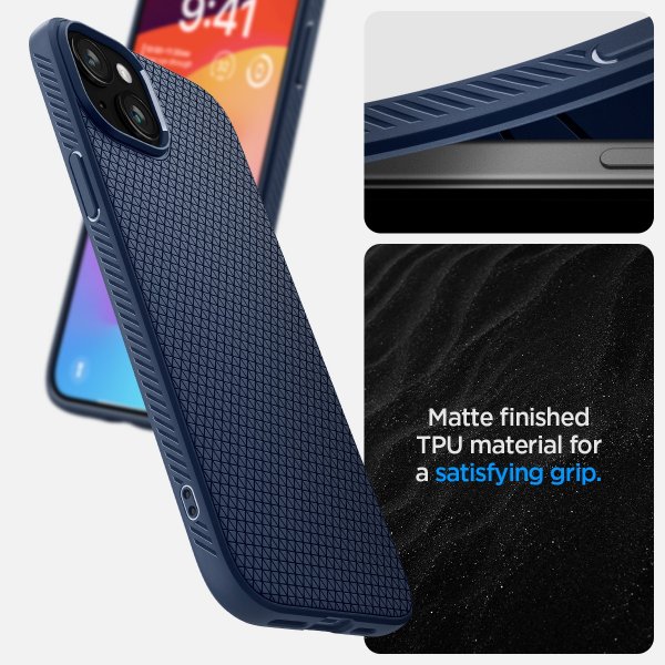 iPhone 15 Cover Liquid Air Navy Blue