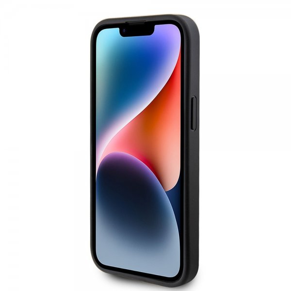 iPhone 15 Cover Metal Logo Strass Sort