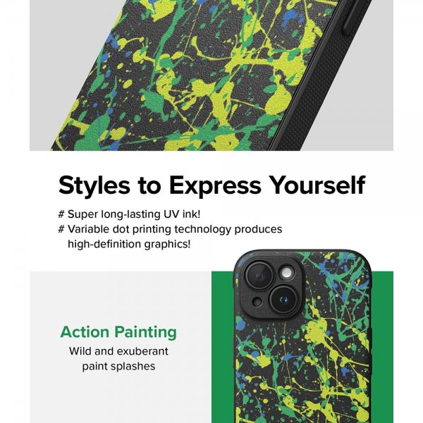 iPhone 15 Cover Onyx Design Action Painting