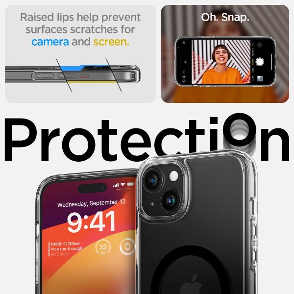 iPhone 15 Cover Ultra Hybrid S MagFit Sort