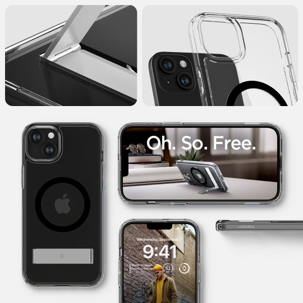 iPhone 15 Cover Ultra Hybrid S MagFit Sort