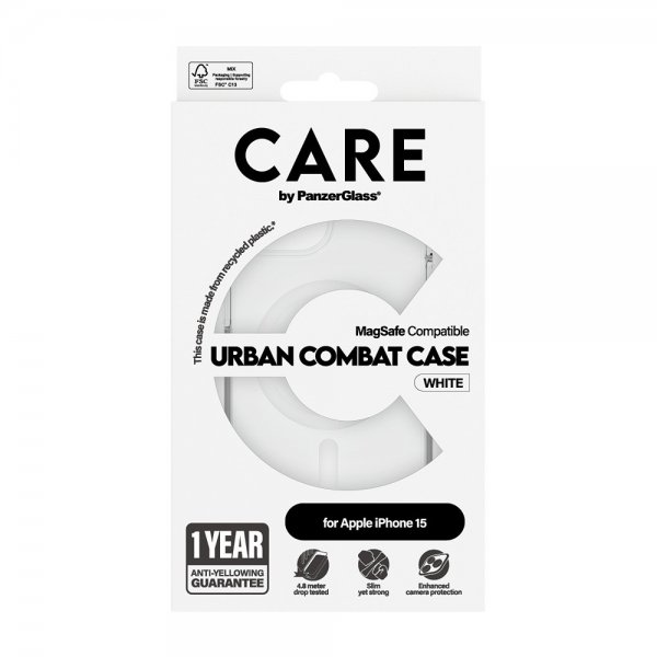 iPhone 15 Cover Urban Combat MagSafe Hvid
