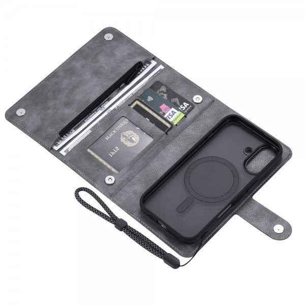 iPhone 16 Etui Aftageligt Cover GV Series MagSafe Grå