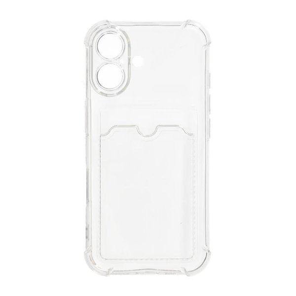 iPhone 16 Cover Kortholder Stødabsorberende Transparent