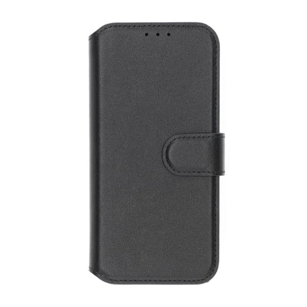 iPhone 16 Etui Ægte læder Kortholder Sort