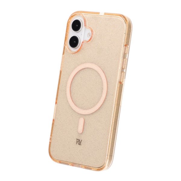 iPhone 16 Plus Cover Glitter MagSafe Guld